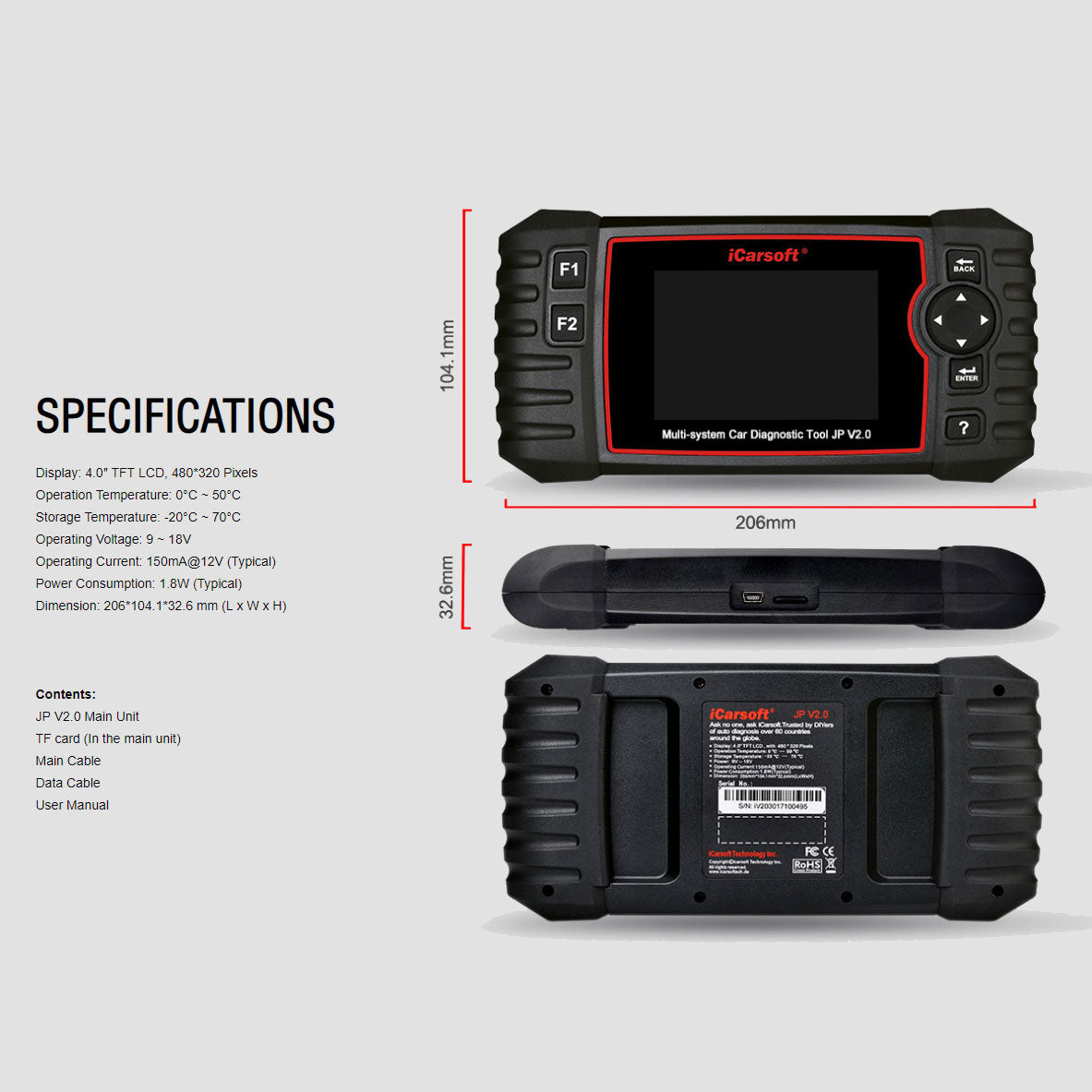 iCarsoft JP v2.0 Japanese Vehicle Scan Tool