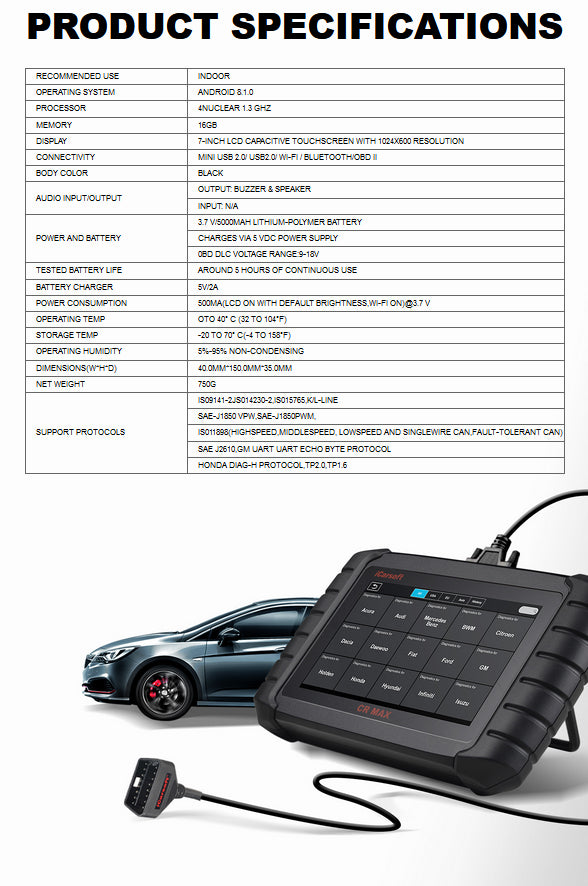 iCarsoft CR Max All Makes/All Systems Pro Scan Tool