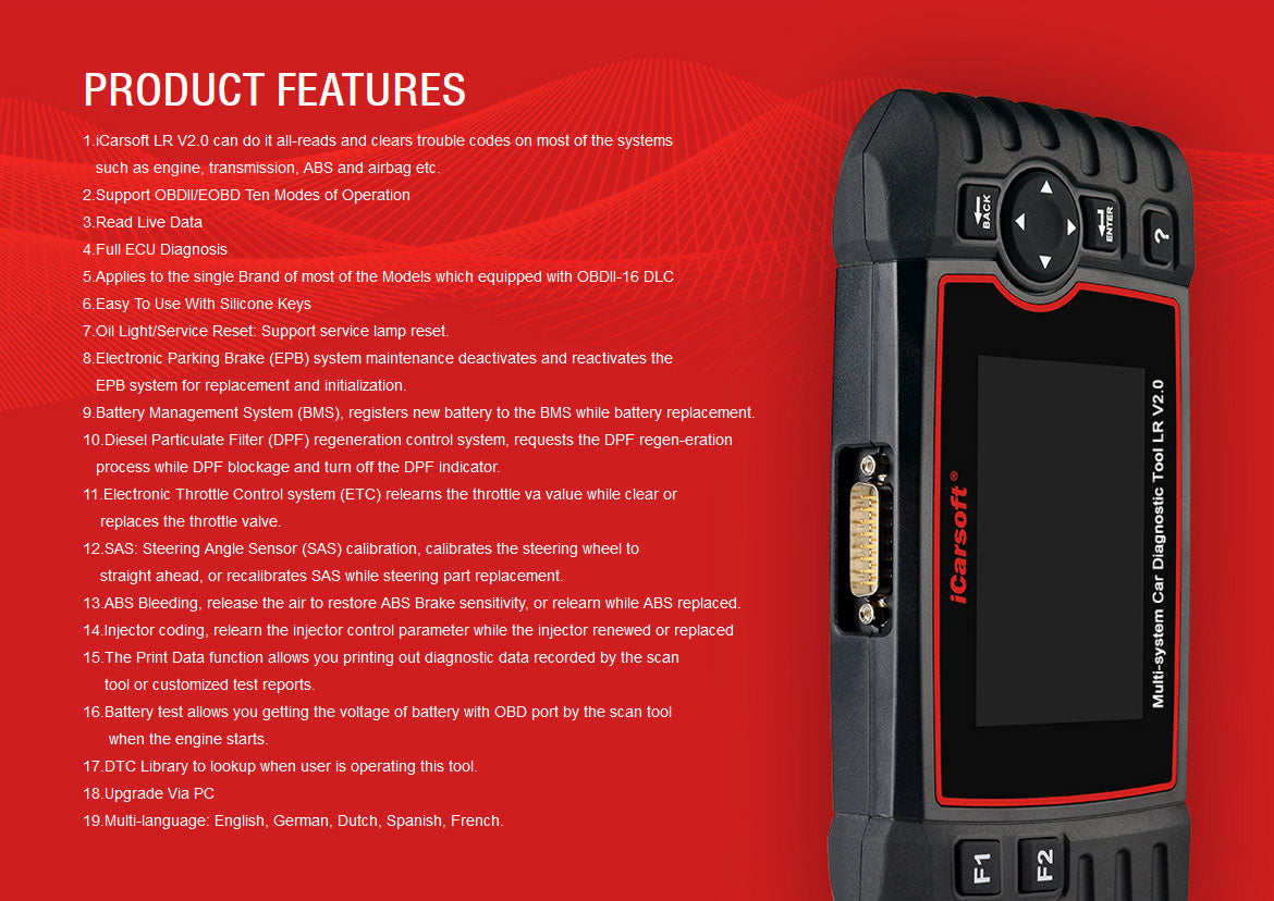 iCarsoft LR v2.0 Land Rover/Jaguar Scan Tool